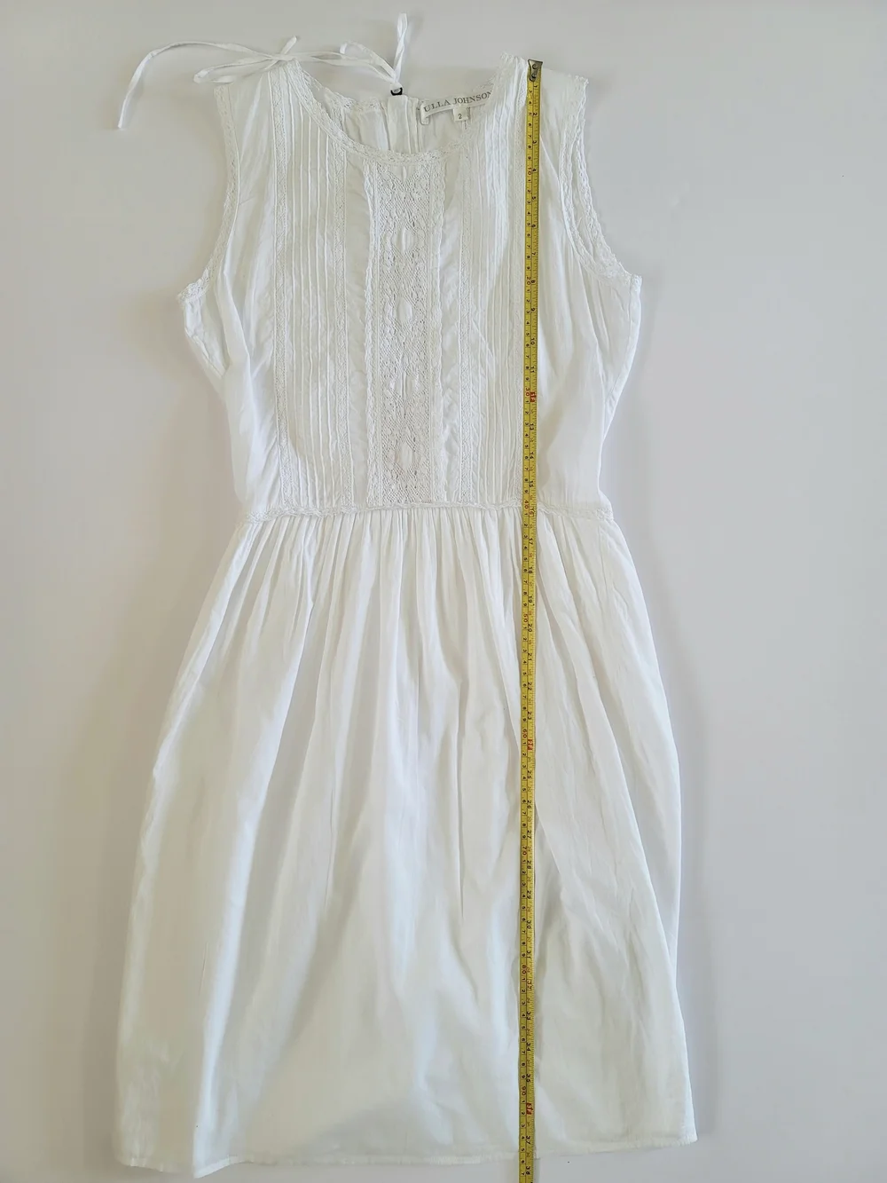 Ulla Johnson 100% Cotton White Lace Detail Shift Dress, Size 2 - Picture 5 of 6